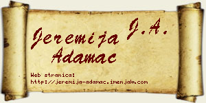 Jeremija Adamac vizit kartica